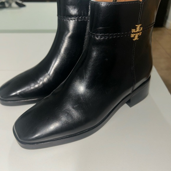 Tory Burch Black Everly Flat Leather Boot - Picture 4 of 7